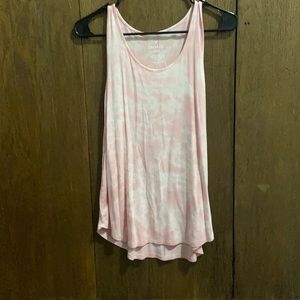 American Eagle Pink and White Tank Top